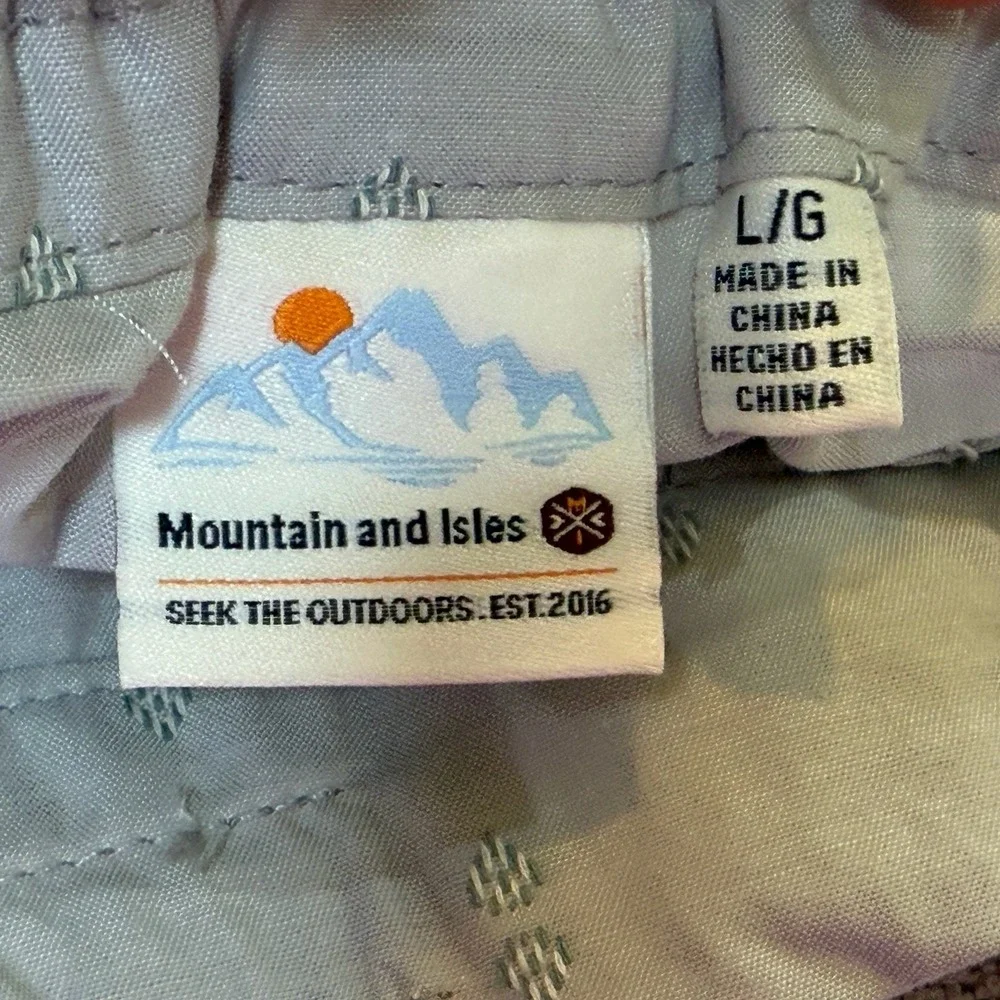 Mountain and Isles Chino Shorts Womens Sz Large Cloudy Grey Drawstring Waist NEW
